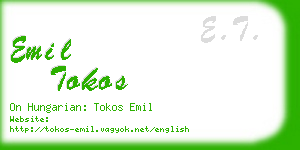 emil tokos business card